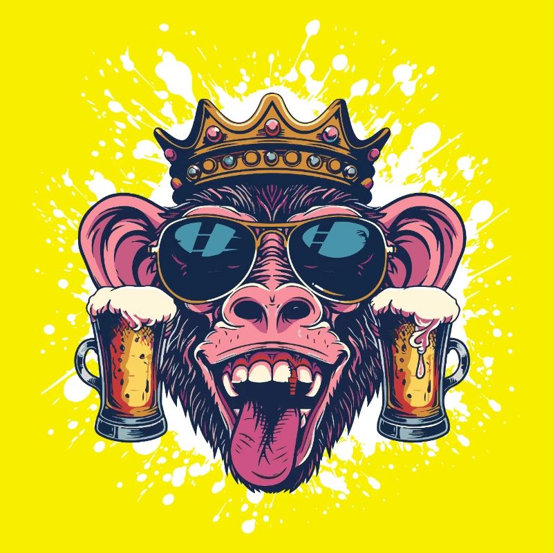 Affe Bier Lustig