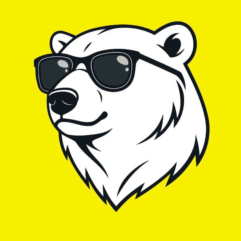 Eisbär Dunkle Brille