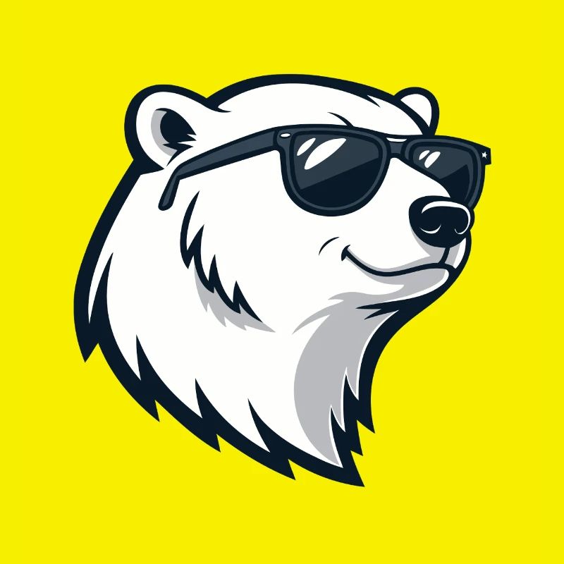 Eisbär mit Brille