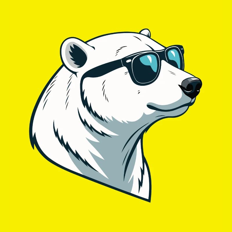 Eisbär mit Brille