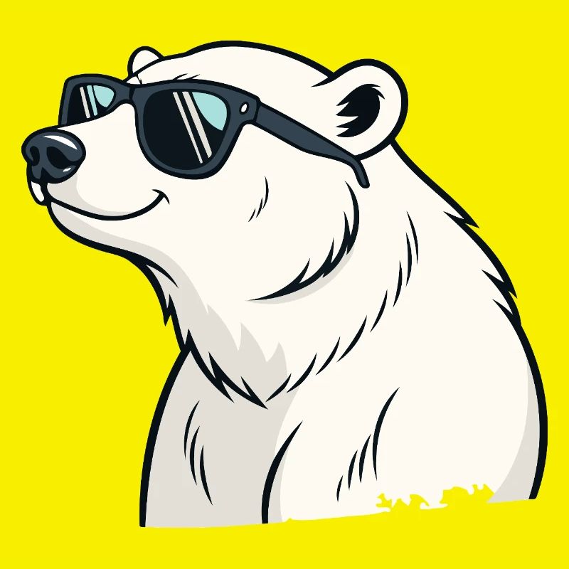 Cooler Eisbär mit Brille