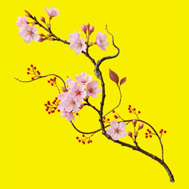 Fleur de cerisier de Sakura dans le style zen ikebana