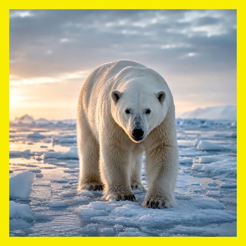 Arktischer Eisbär auf Eis