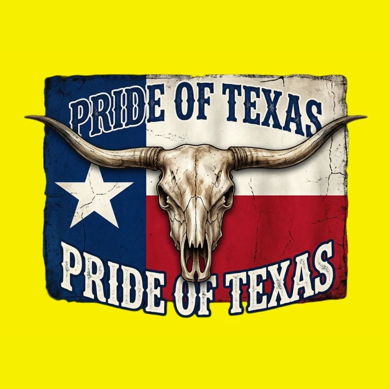 Texas Pride Horns Skull