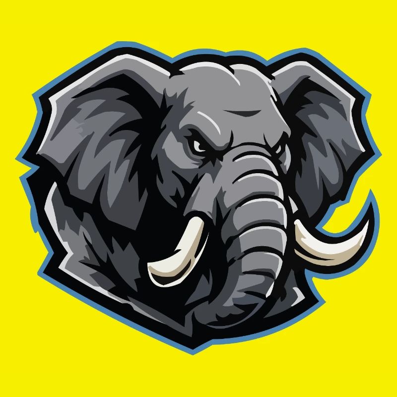 Elefantenkopf Maskottchen-Logo