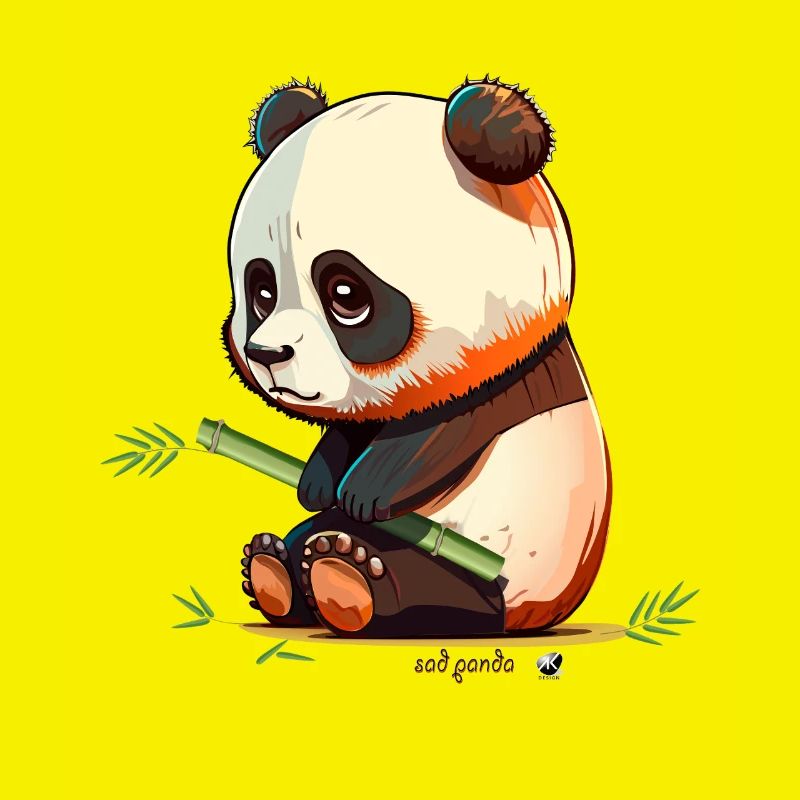 Sad Panda with Bamboo Sad Panda