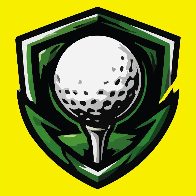 Emblème de la balle de golf du bouclier