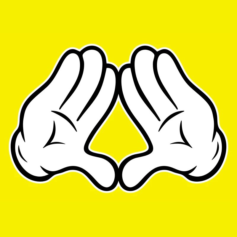 Hands Diamond Pyramid Triangle Rhombus Comic Style