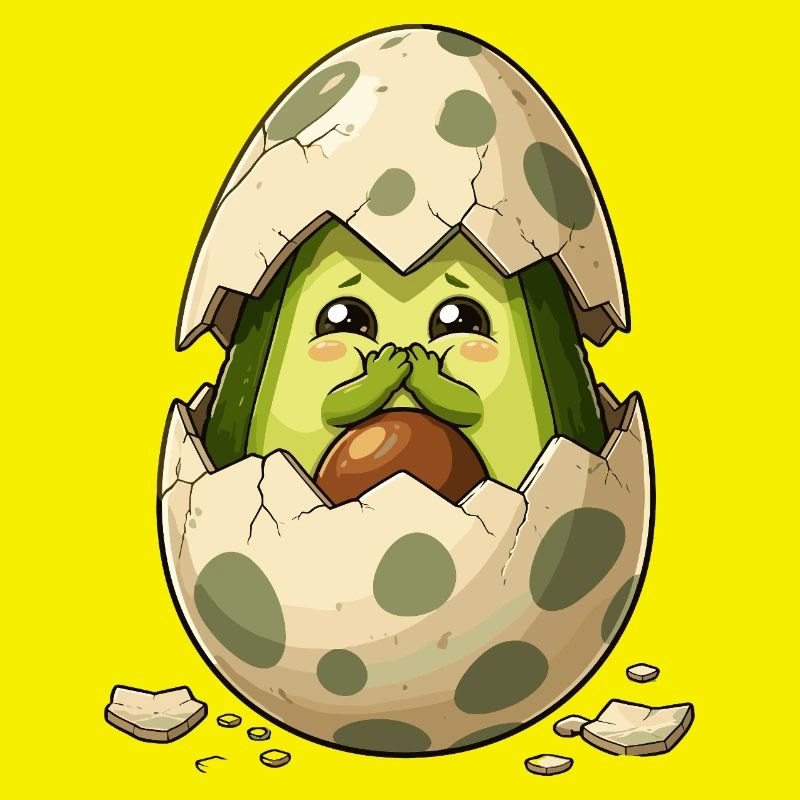 Avocado chicks from eggshell