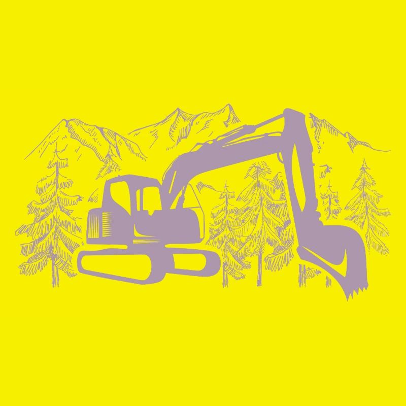Bagger Silhouette Baugeräteführer Arbeit