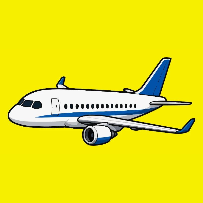 Dessin animé Avion Bleu Blanc