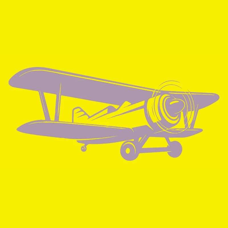 Doppeldecker Pilot Retro Minimalistisch