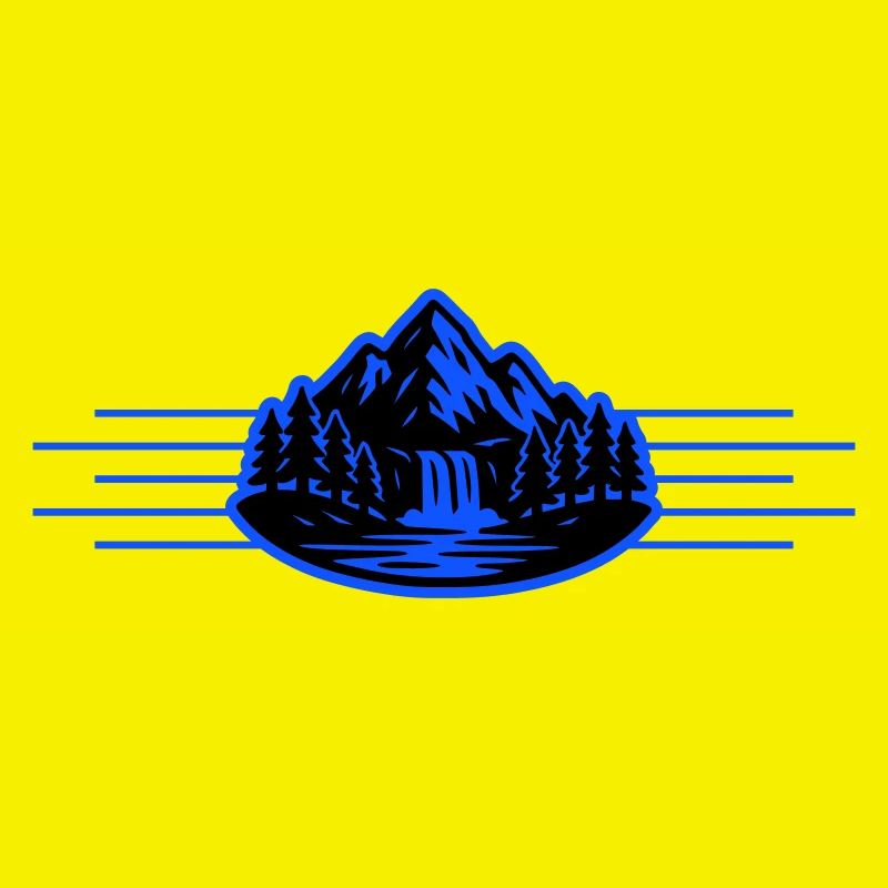Mountains Landscape Forest Waterfall