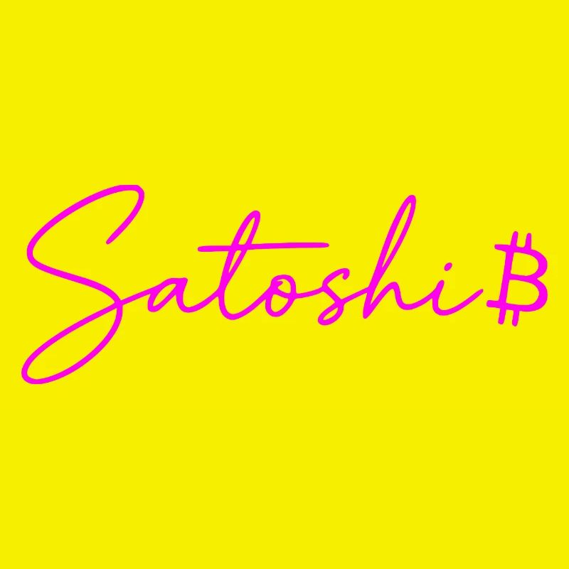 Satoshi Neon Schriftzug Bitcoin Script Pink