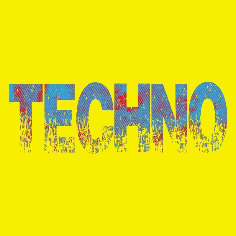 Techno Distressed Text Art