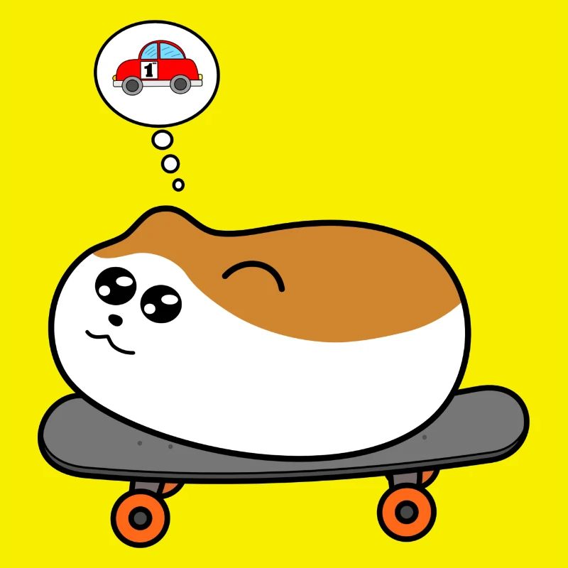 Hamster auf Skateboard