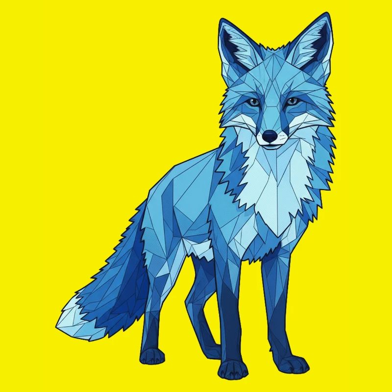 Renard polygone bleu
