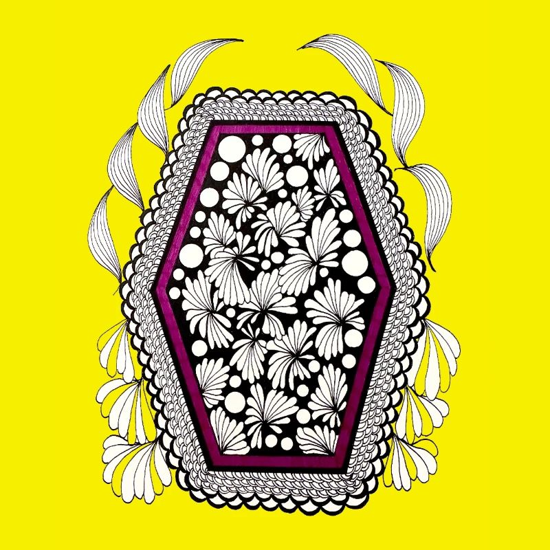 Flower frame in magenta frame