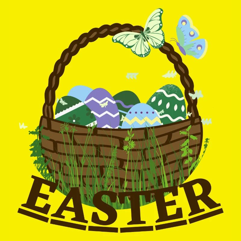 Easter basket with Easter eggs