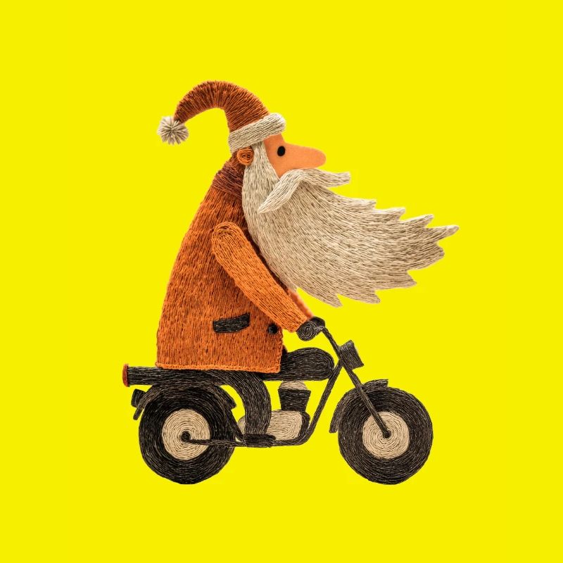 Weihnachtsmann auf Motorrad