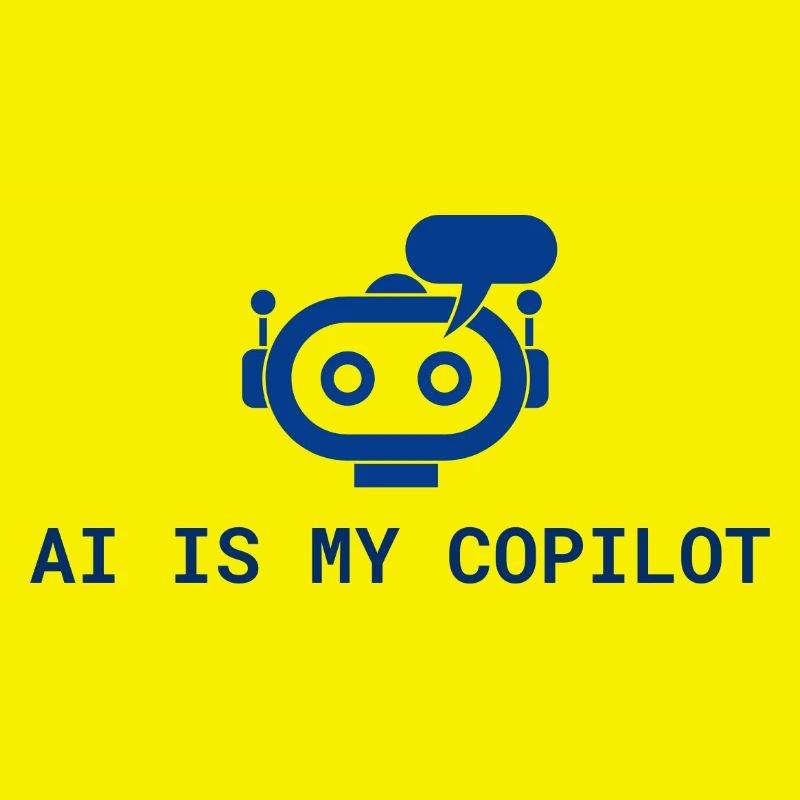 AI is My Copilot - Tech-KI-Design in Blau