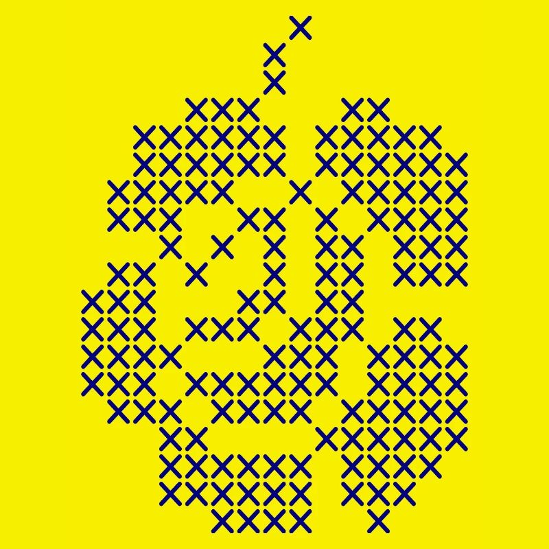 Blue Cross-Stitch Rose Pattern