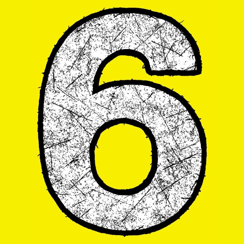 Six chiffres avec texture scratch
