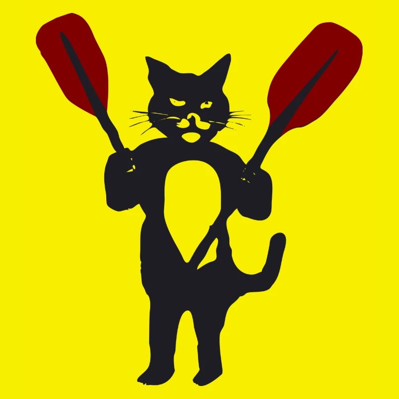 Katze mit Paddel 1