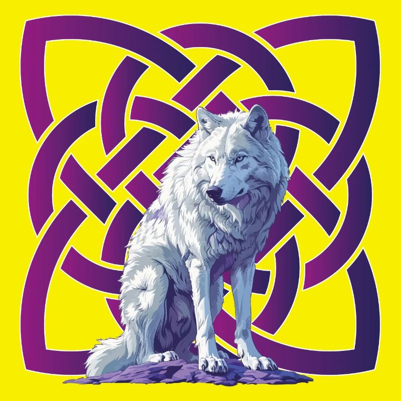 Wolf, infinite Celtic knot