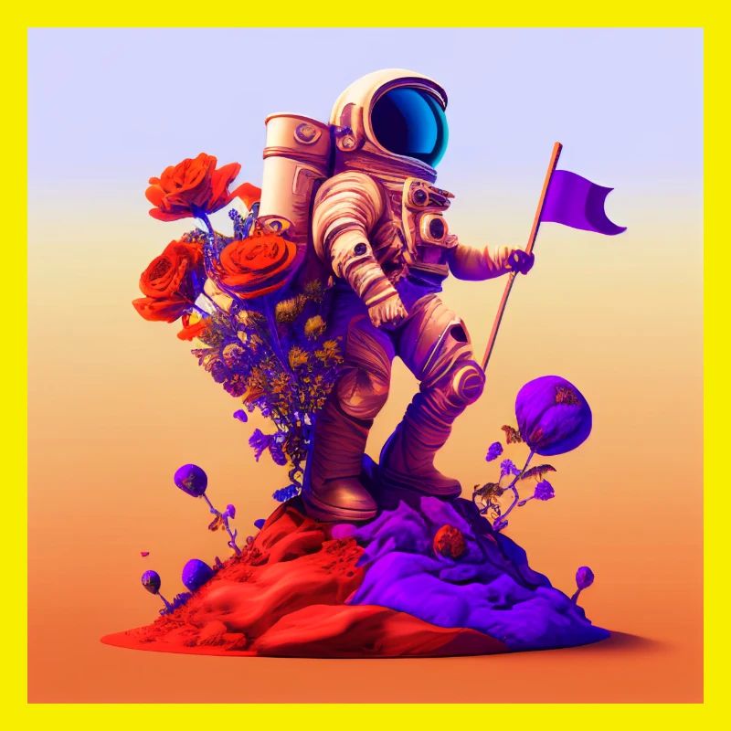 Astronauten-T-Shirt oder Sweatshirt mit Blumen