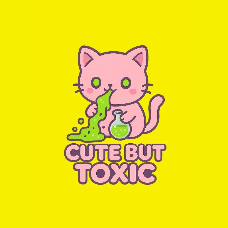 Giftige Kawaii-Katze