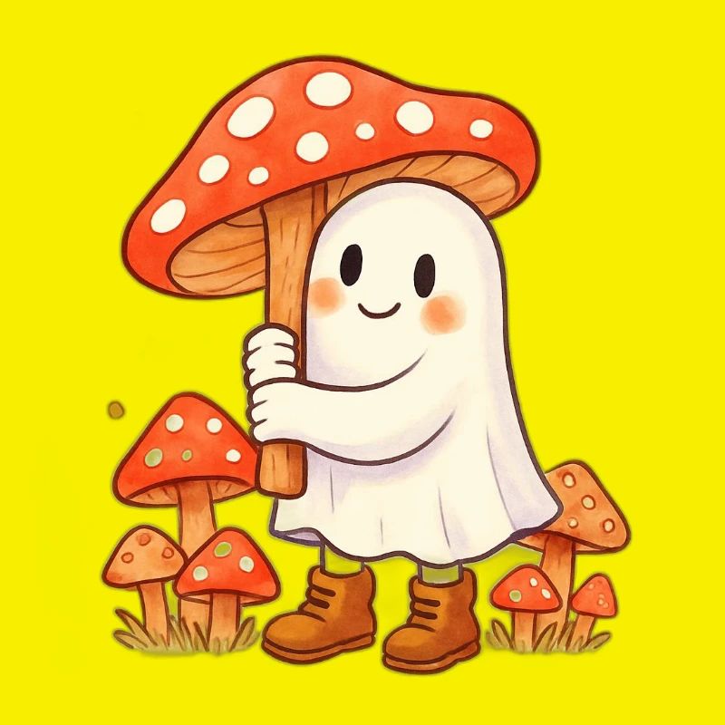 Geist mit Regenschirm - ein Pilz