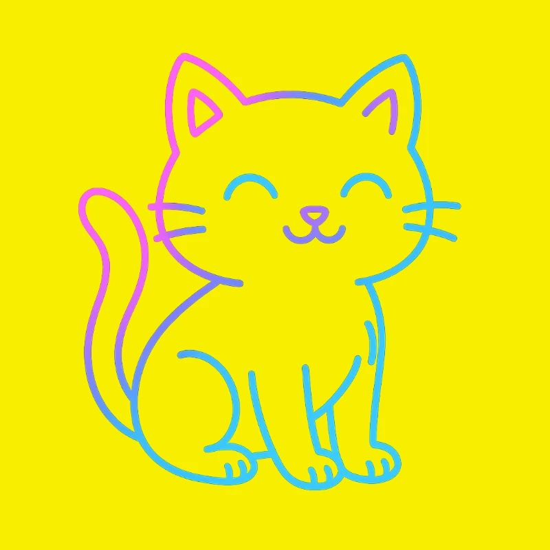 Neon-Gradient-Katzenfreund