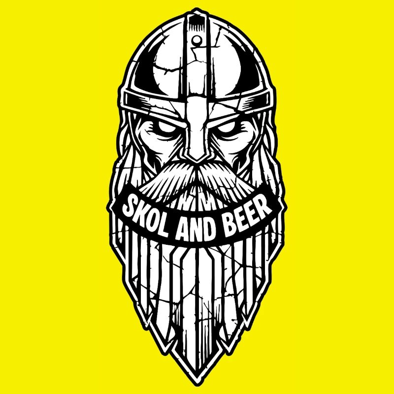 Maskottchen Wikinger-Skol und Bier-Krieger-Bart-Maskottchen
