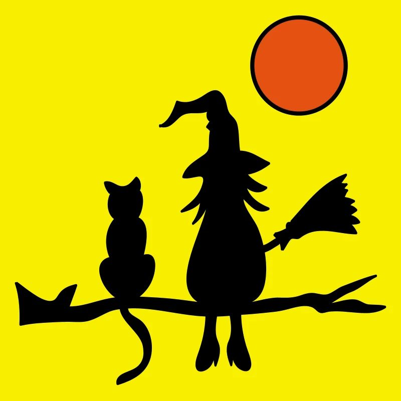 Witch with cat