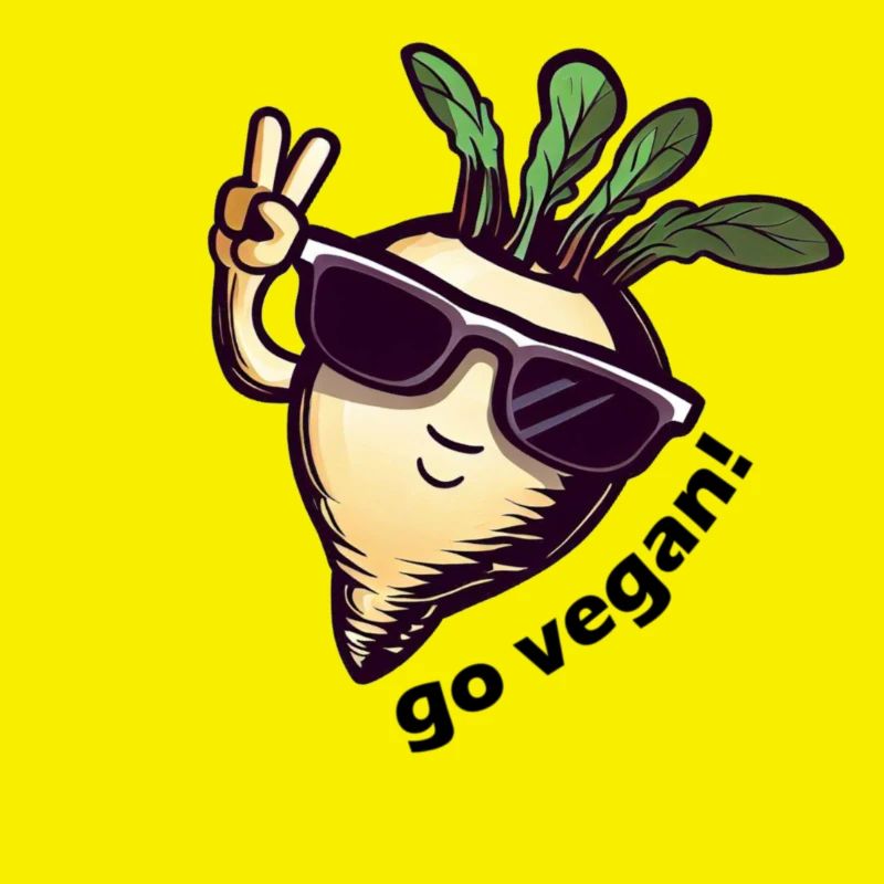Mignon navet végétalien. Paix!