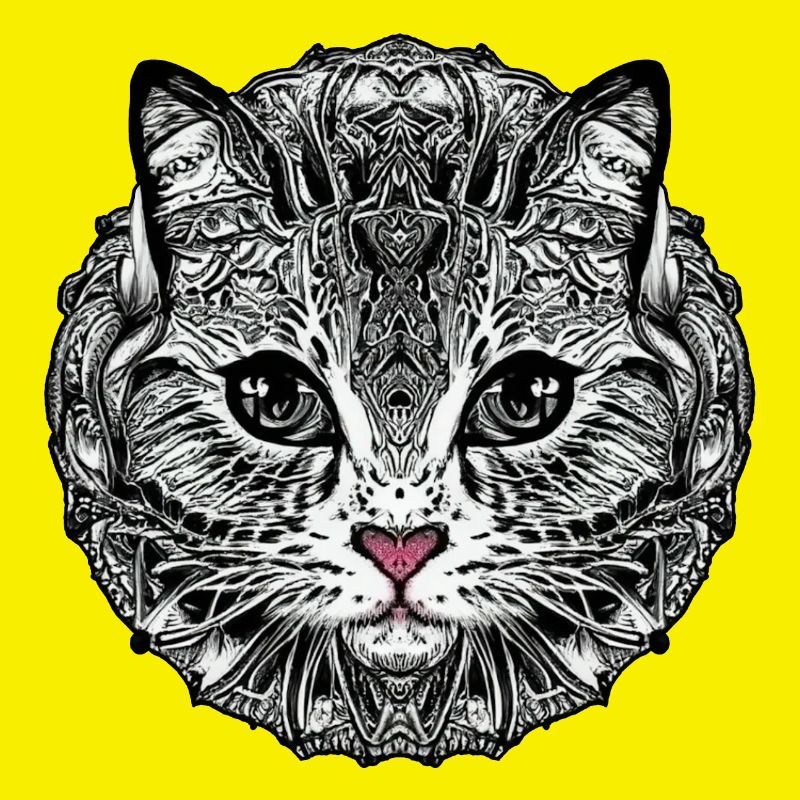 STYLIZED CAT MANDALA PINK TRUFFLE