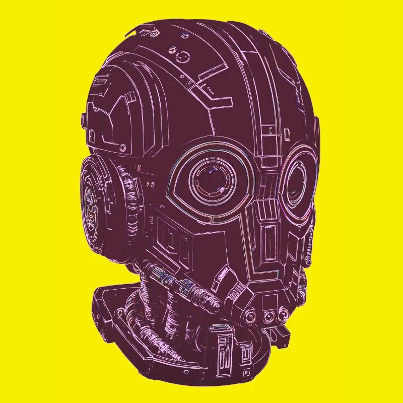 Tête de robot, violet