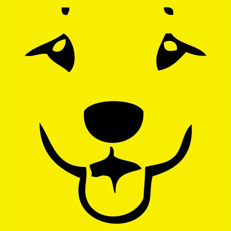 Visage de chien de dessin animé mignon