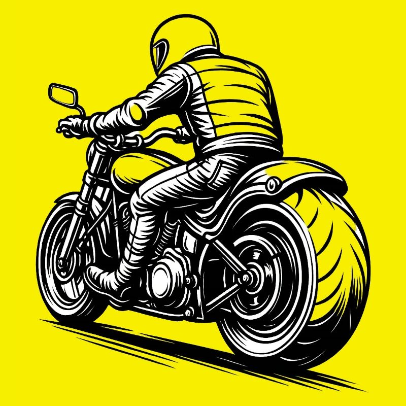 Biker illustration on motorcycle
