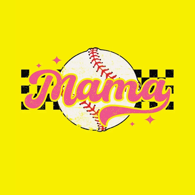 Karierter Baseball-Mama-Muttertag