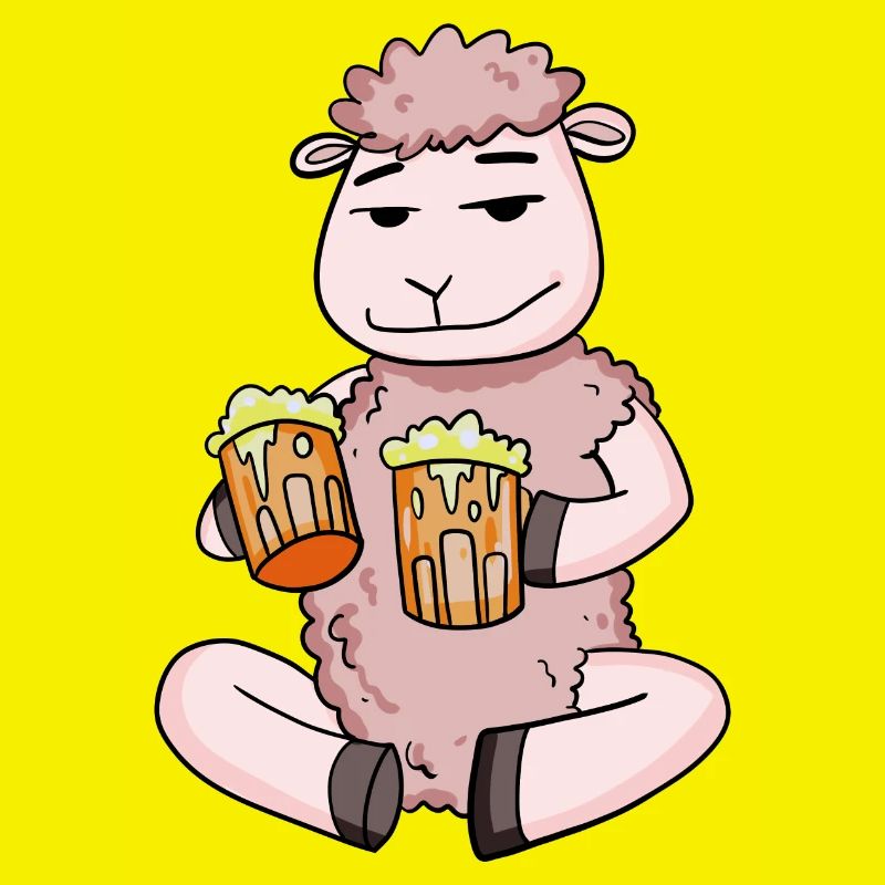 Sheep with beer glasses Beer Drinking alcohol