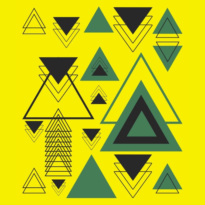 Triangles Géométrie Minimaliste Noir Vert Abstrait