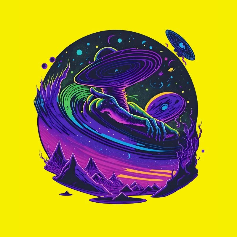 Un disque vinyle extraterrestre volant dans l’espace