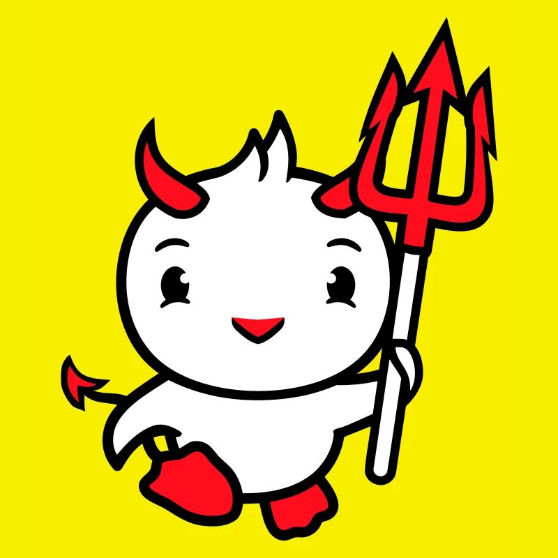 oiseau diable cornes satan trident enfer mal cool