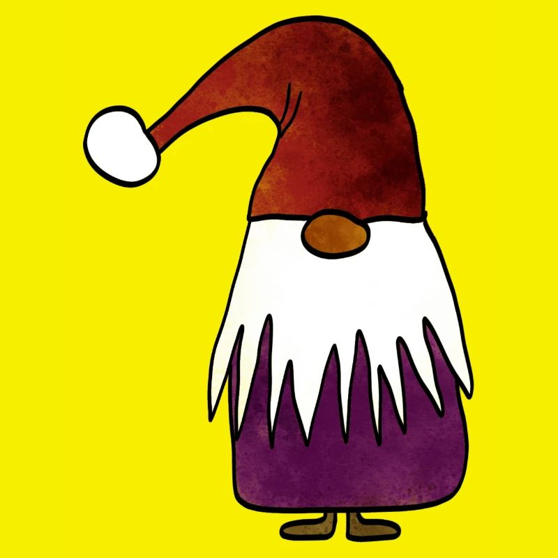 Gnome de Noël créatif avec chapeau aux couleurs déformées