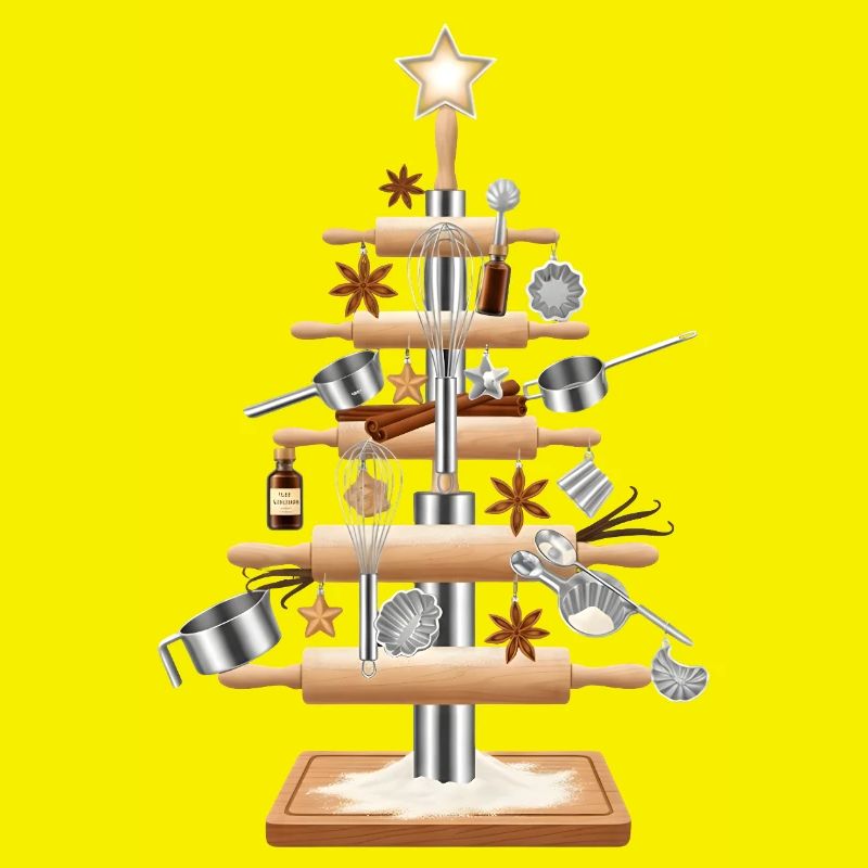 Kitchen tree made of baking tools