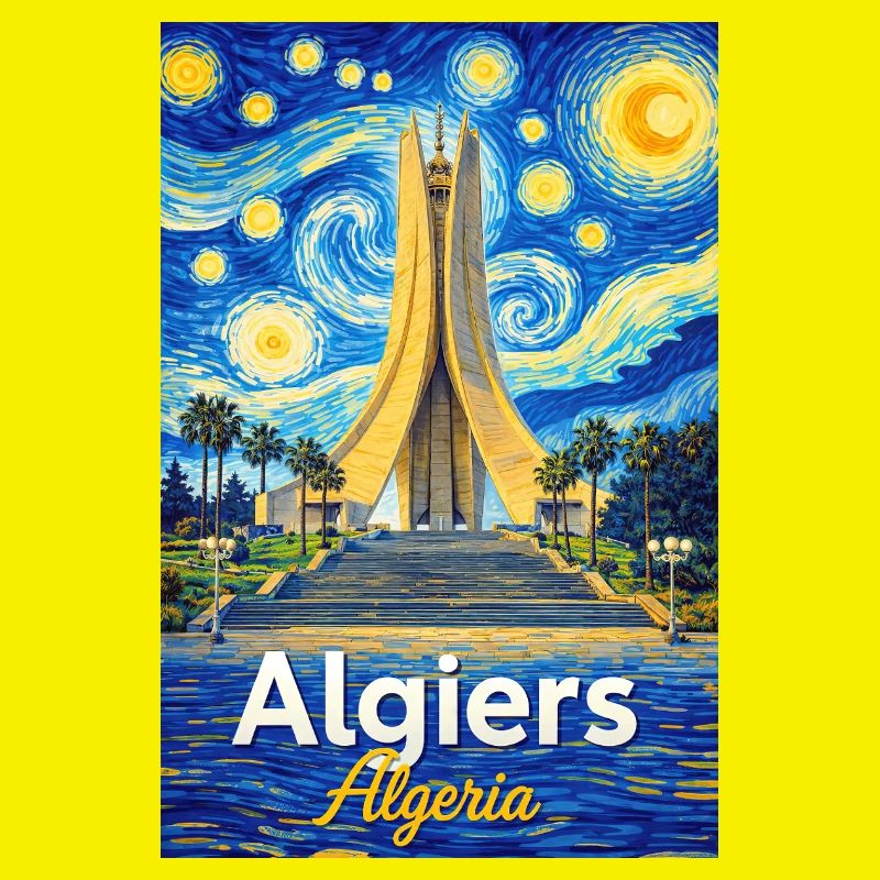 Algiers Monument Starry Night Stil