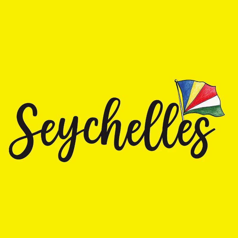 Seychelles mit Flagge schwarz