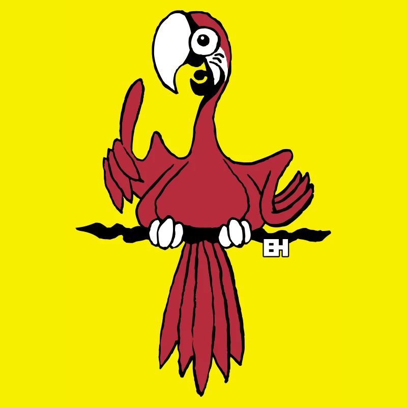 Vibrant Parrot Illustration for Apparel